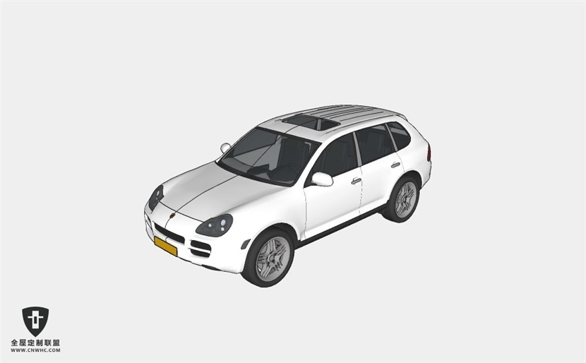 保时捷轿车汽车2007_Porsche_Cayenne SUV越野车SketchUp模型库草图大师模型下载