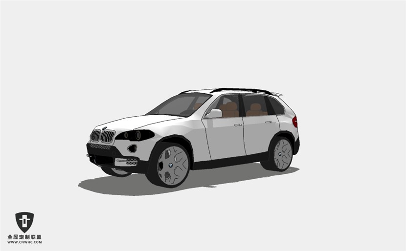 宝马轿车汽车2008 BMW X5 4.8i SketchUp模型库草图大师模型下载