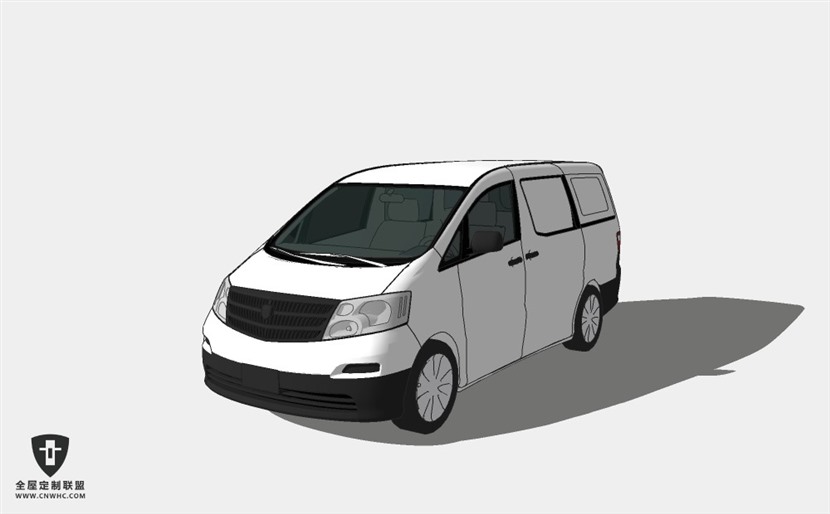 日本丰田汽车2009 Toyota Cargo-Matte372面包车 SketchUp模型库草图大师模型下载