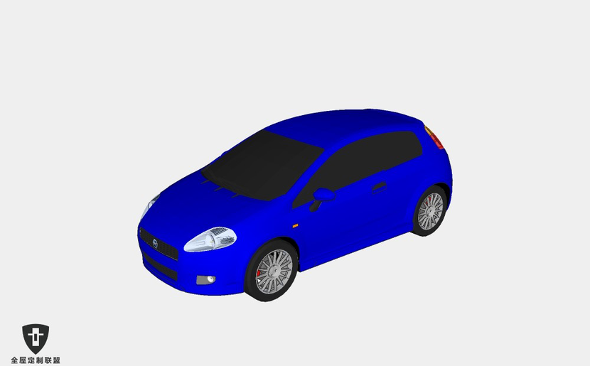 菲亚特轿车Fiat_Grande_Punto两厢小轿车 SketchUp模型库草图大师模型下载