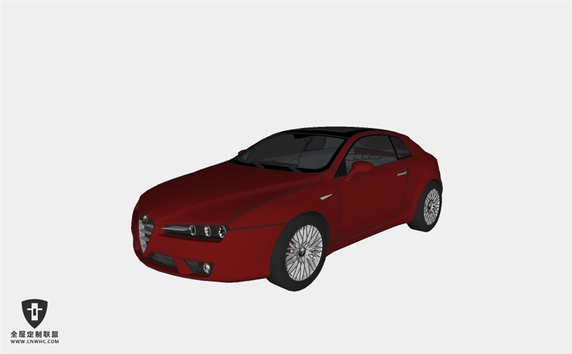 阿尔法罗密欧轿车汽车Alfa_Romeo_Brera_Podium SketchUp模型库草图大师模型下载