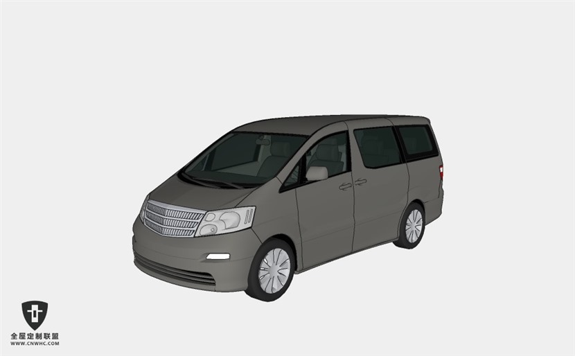 日本丰田汽车Alphard_V面包车 SketchUp模型库草图大师模型下载