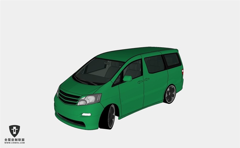 日本丰田汽车Alphard_tuned面包车 SketchUp模型库草图大师模型下载