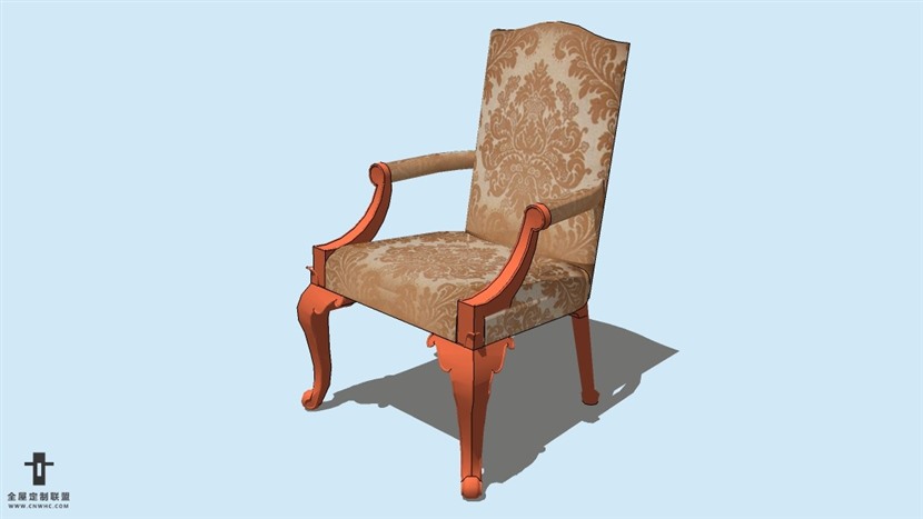 SketchUp草图大师精品欧式椅子模型下载-ArmChair-076SKP模型