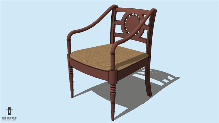 SketchUp草图大师精品欧式椅子模型下载-ArmChair-077SKP模型