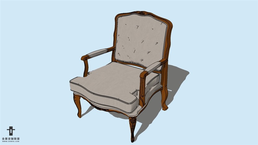 SketchUp草图大师精品欧式椅子模型下载-ArmChair-081