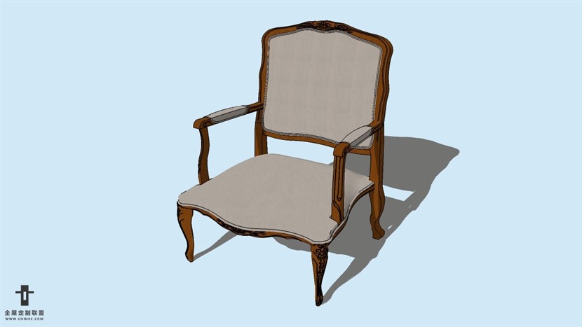 SketchUp草图大师精品欧式椅子模型下载-ArmChair-082