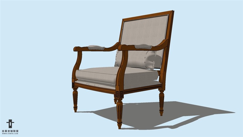 SketchUp草图大师精品欧式椅子模型下载-ArmChair-083