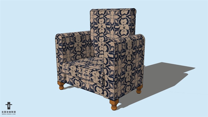 SketchUp草图大师精品欧式椅子模型下载-ArmChair-091SKP模型