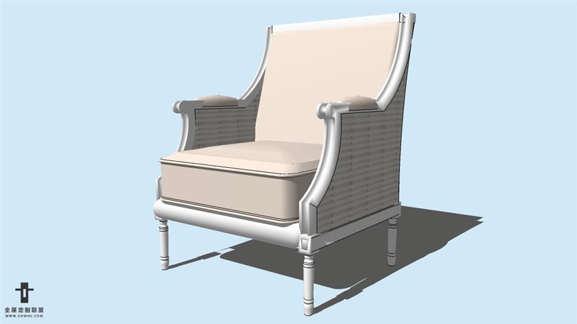 SketchUp草图大师精品欧式椅子模型下载-ArmChair-092SKP模型