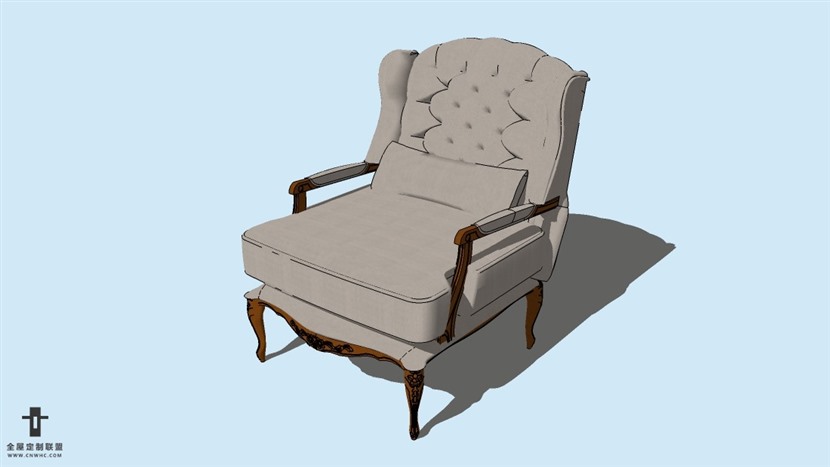 SketchUp草图大师精品欧式椅子模型下载-ArmChair-099SKP模型