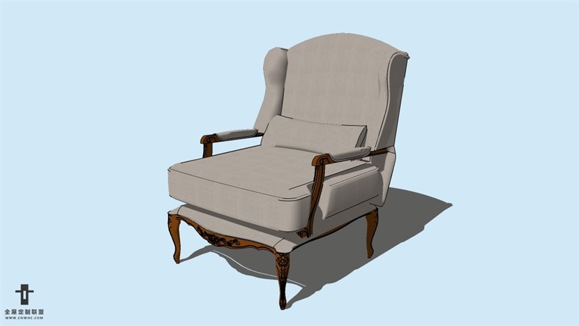 SketchUp草图大师精品欧式椅子模型下载-ArmChair-100SKP模型