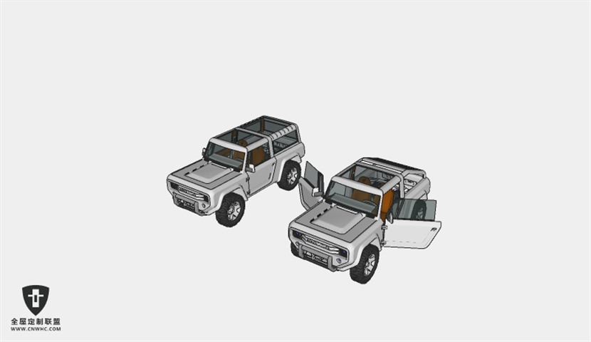 福特汽车FORD_Bronco_2004 SUV越野车SketchUp模型库草图大师模型下载