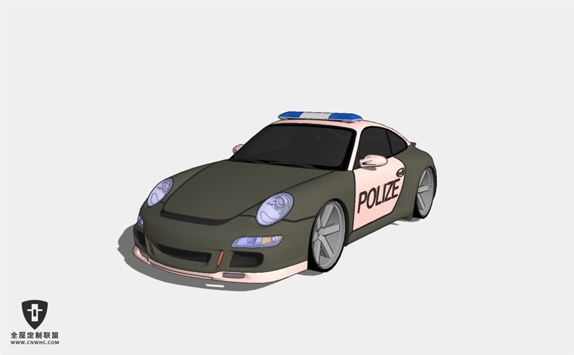 保时捷轿车汽车Porsche GT4警车SketchUp模型库草图大师模型下载