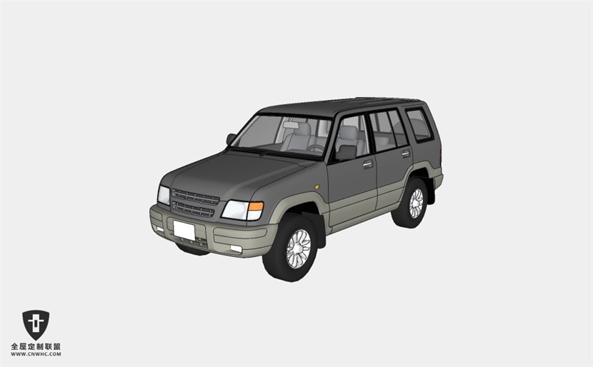 五十铃汽车Isuzu Trooper SUV越野轿车SketchUp模型库草图大师模型下载