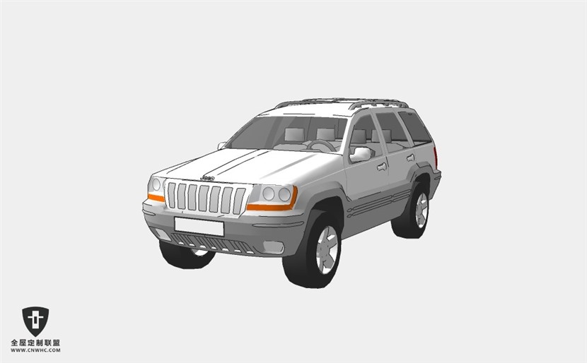 交通工具吉普汽车Jeep Grand Cherokee SUV越野车轿车SketchUp模型库草图大师模型下载