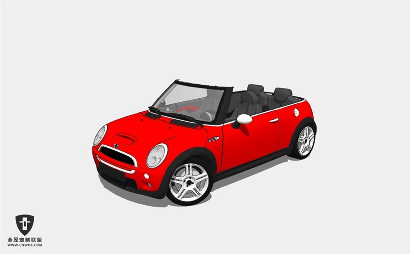 宝马迷你汽车MINI Cooper Con敞篷轿车SketchUp模型库草图大师模型下载