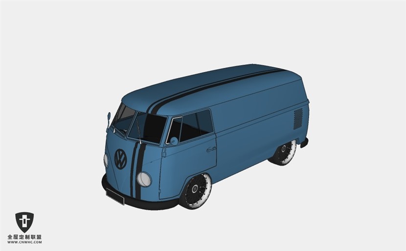 德国大众汽车VOLKSWAGEN TRANSPORTER面包车中巴车 SketchUp模型库草图大师模型下载