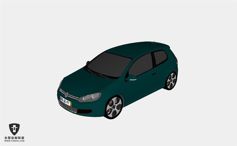 德国大众汽车VW Golf 6运动型两厢轿车 SketchUp模型库草图大师模型下载