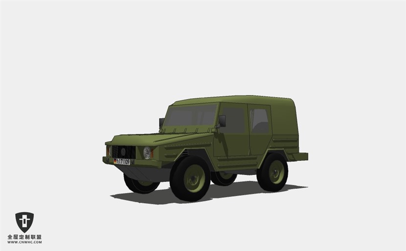 德国大众汽车VW Iltis Bundeswehr 军用警用越野车 SketchUp模型库草图大师模型下载