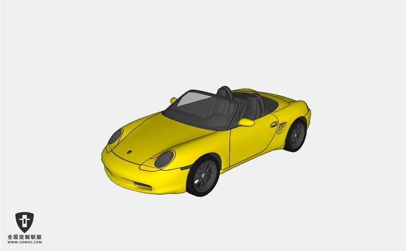 保时捷轿车汽车Porsche_boxter_敞篷跑车SketchUp模型库草图大师模型下载