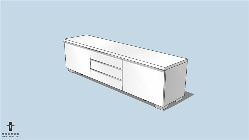 SketchUp草图大师宜家现代风格家电视柜skp模型下载-075SKP模型