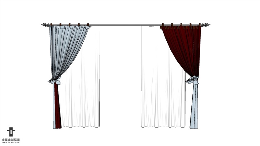 SketchUp草图大师精品布艺窗帘模型下载-256SKP模型