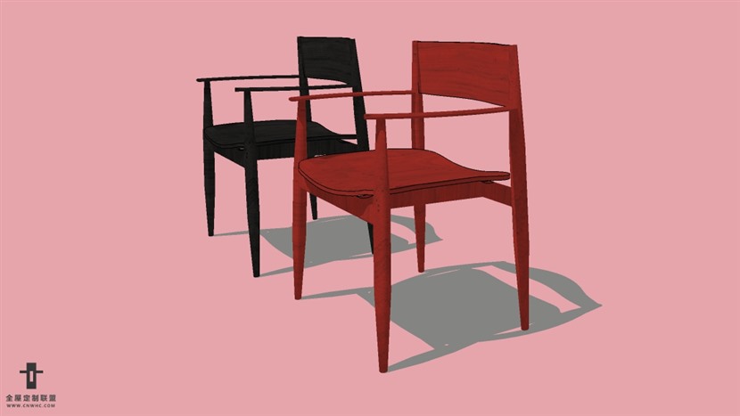 SketchUp精品扶手单椅子模型草图大师扶手椅模型下载-Armchair-001SKP模型