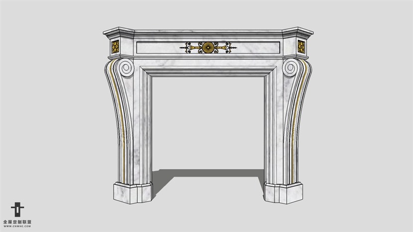 SketchUp草图大师建筑构壁炉建模型下载-011SKP模型