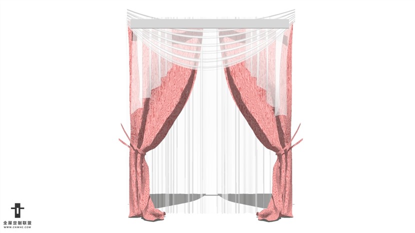 SketchUp草图大师布艺欧式窗帘模型下载-015SKP模型