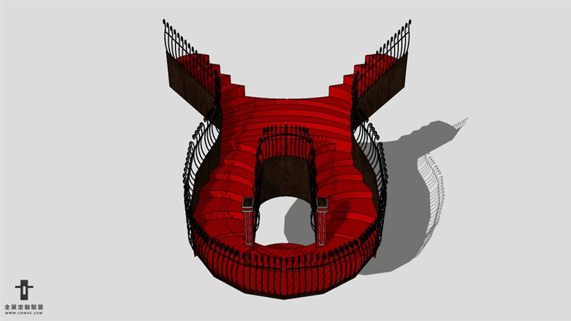 SketchUp草图大师建筑构楼梯模型下载-002SKP模型