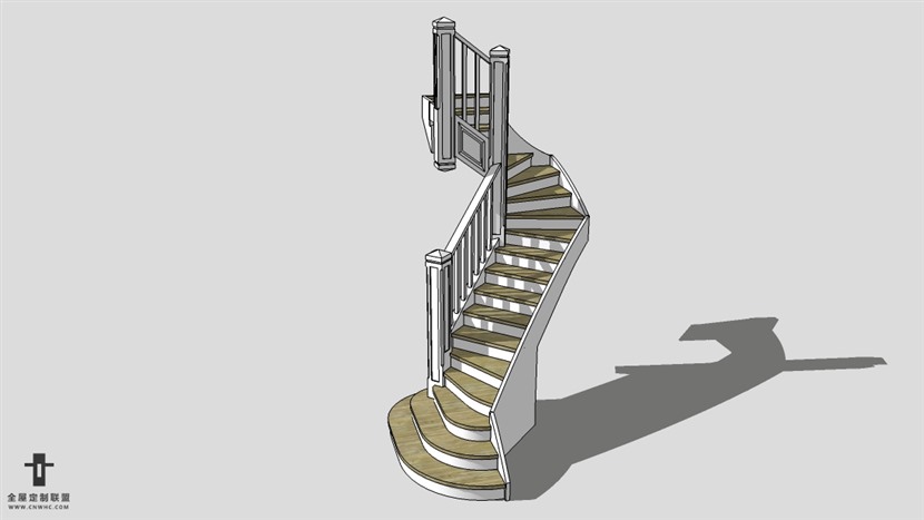 SketchUp草图大师建筑构楼梯模型下载-004SKP模型