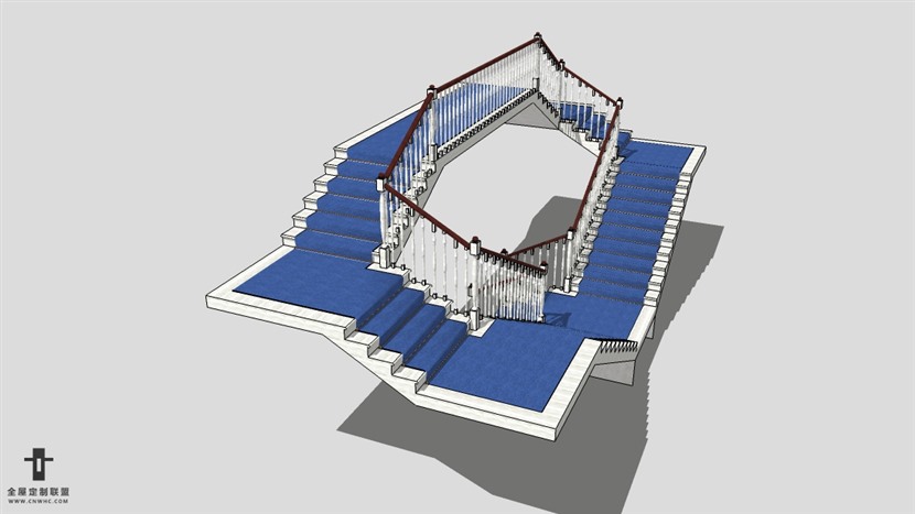 SketchUp草图大师建筑构楼梯模型下载-007SKP模型