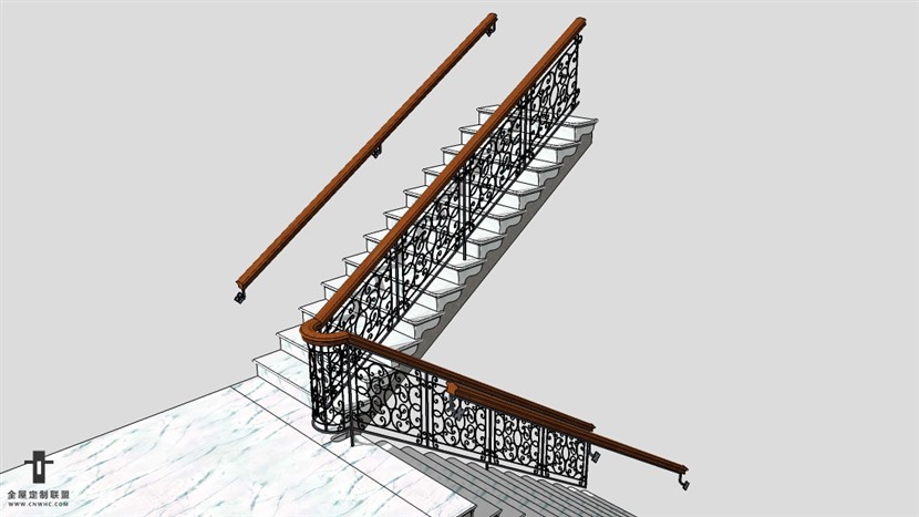 SketchUp草图大师建筑构楼梯模型下载-010SKP模型