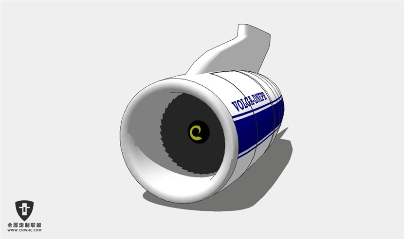 SketchUp草图大师飞机发动机引擎SU模型下载