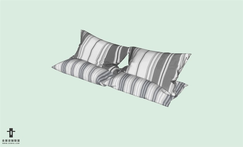 SketchUp草图大师精品布艺抱枕模型下载-pillows-417SKP模型