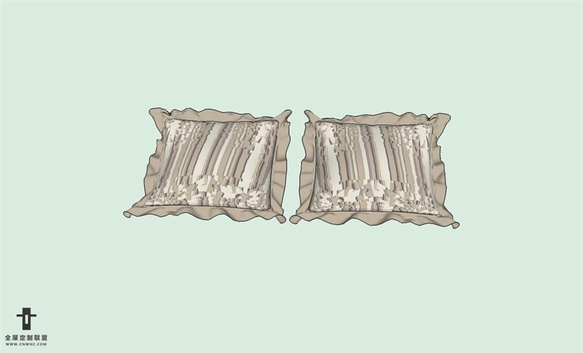 SketchUp草图大师精品布艺抱枕模型下载-pillows-422SKP模型