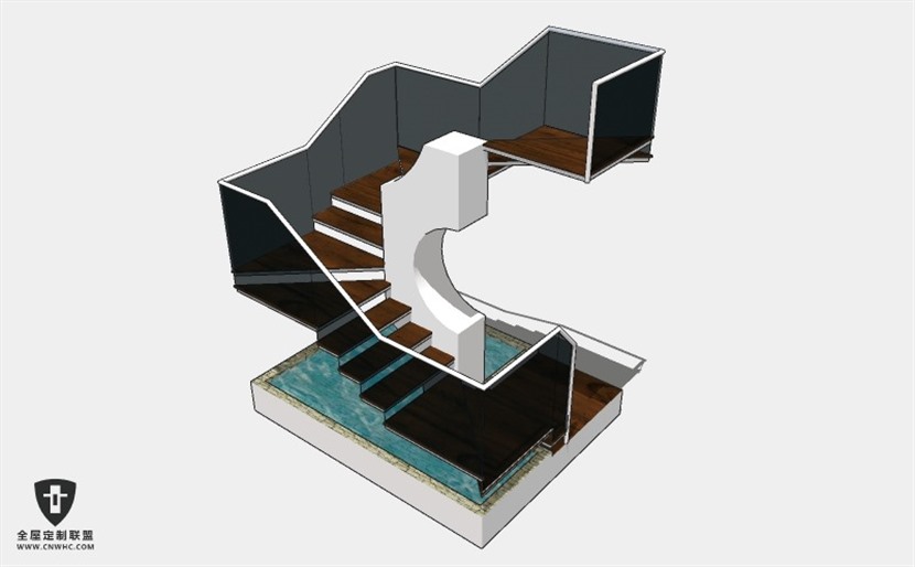 旋转楼梯SketchUp模型库草图大师模型下载035