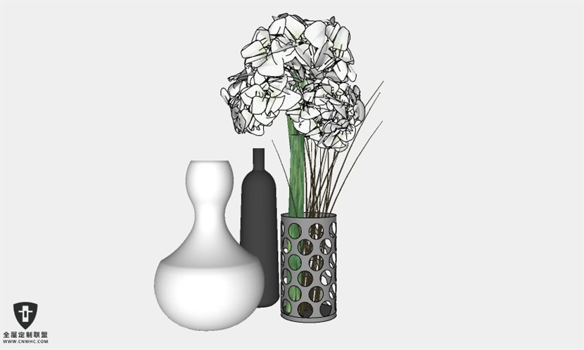 室内花瓶摆设装饰品SketchUp模型库草图大师模型下载Vase-113