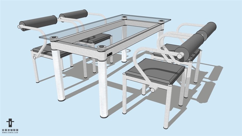 SketchUp精品桌子椅子模型草图大师桌椅组合模型下载-035SKP模型