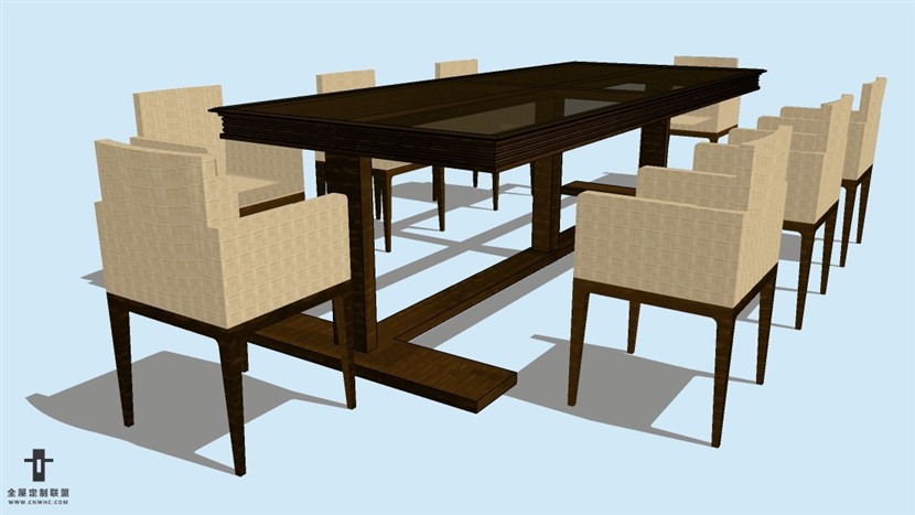 SketchUp精品桌子椅子模型草图大师桌椅组合模型下载-037SKP模型