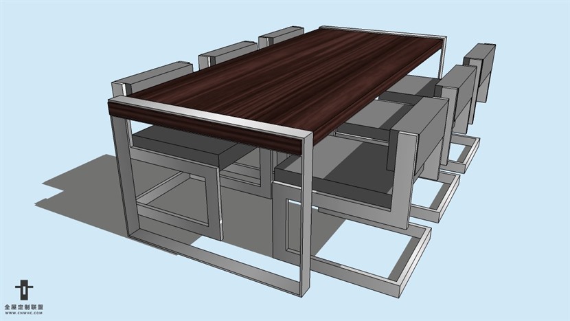 SketchUp精品桌子椅子模型草图大师桌椅组合模型下载-040SKP模型