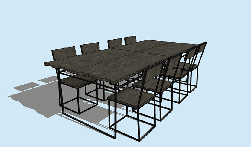 SketchUp精品桌子椅子模型草图大师桌椅组合模型下载-043