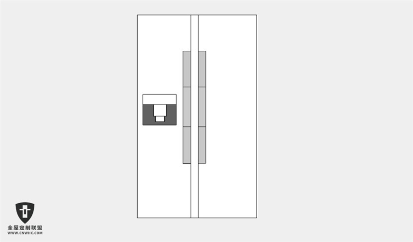 家用电器双开门冰箱SketchUp模型库草图大师模型011