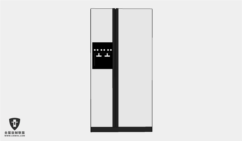 家用电器双开门冰箱SketchUp模型库草图大师模型012