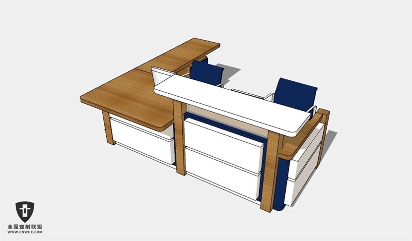公司办公家具前台接待台服务台SketchUp模型库草图大师模型下载001