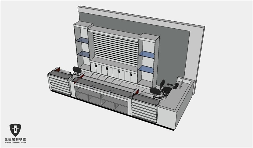 公司办公家具前台接待台服务台SketchUp模型库草图大师模型下载017