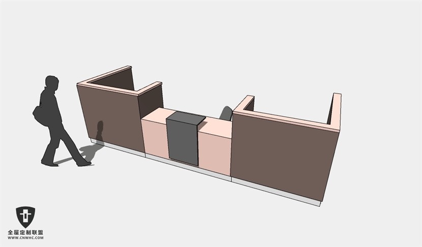 公司办公家具前台接待台服务台SketchUp模型库草图大师模型下载018