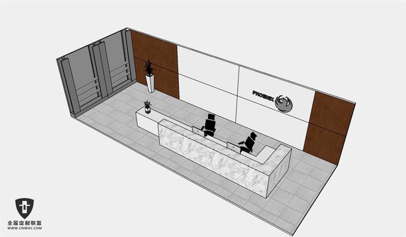公司办公家具前台接待台服务台SketchUp模型库草图大师模型下载021
