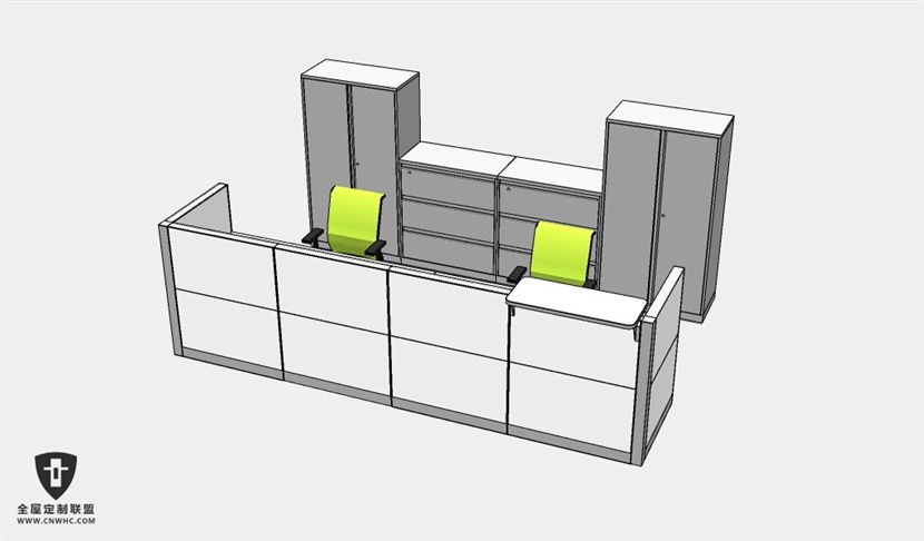 公司办公家具前台接待台服务台SketchUp模型库草图大师模型下载023